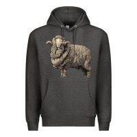 Charcoal Heather merino wool sheep Premium Hoodie - LillyAllenDesigns