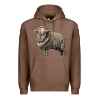 Chestnut merino wool sheep Premium Hoodie - LillyAllenDesigns