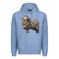 Colony Blue merino wool sheep Premium Hoodie - LillyAllenDesigns