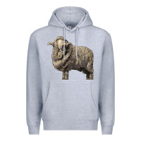 Heather Grey merino wool sheep Premium Hoodie - LillyAllenDesigns