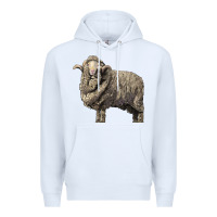 White merino wool sheep Premium Hoodie - LillyAllenDesigns