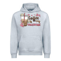 Heather Grey coffee is my valentine Urban Hoodie - MaliasSmallBusiness