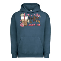 Pigment Midnight Navy coffee is my valentine Urban Hoodie - MaliasSmallBusiness