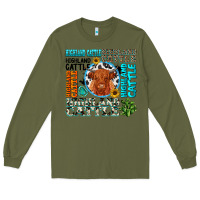 Army Green highland cattle Long Sleeve Tee - texasbilliewilder