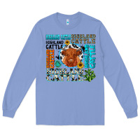 Colony Blue highland cattle Long Sleeve Tee - texasbilliewilder