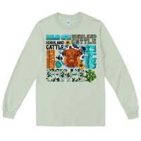Matcha highland cattle Long Sleeve Tee - texasbilliewilder