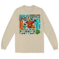 Mushroom highland cattle Long Sleeve Tee - texasbilliewilder