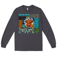 Smoke highland cattle Long Sleeve Tee - texasbilliewilder
