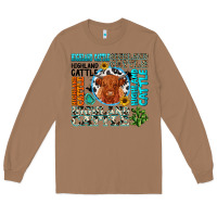 Toasted Coconut highland cattle Long Sleeve Tee - texasbilliewilder