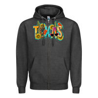 Charcoal Heather texas summer Zipper Hoodie - texasbilliewilder