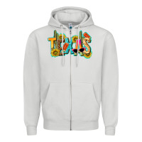 Dove Grey texas summer Zipper Hoodie - texasbilliewilder