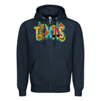 Navy texas summer Zipper Hoodie - texasbilliewilder