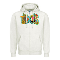 Oatmeal Heather texas summer Zipper Hoodie - texasbilliewilder