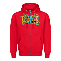 Red texas summer Zipper Hoodie - texasbilliewilder