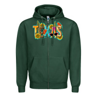 Sports Green texas summer Zipper Hoodie - texasbilliewilder
