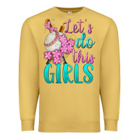 Antique Gold let's do this girls baseball Premium Sweatshirt - BundleAndBundleShop