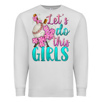 Dove Grey let's do this girls baseball Premium Sweatshirt - BundleAndBundleShop