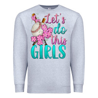 Heather Grey let's do this girls baseball Premium Sweatshirt - BundleAndBundleShop