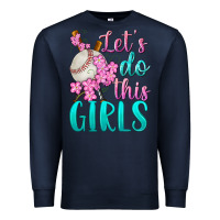 Navy let's do this girls baseball Premium Sweatshirt - BundleAndBundleShop