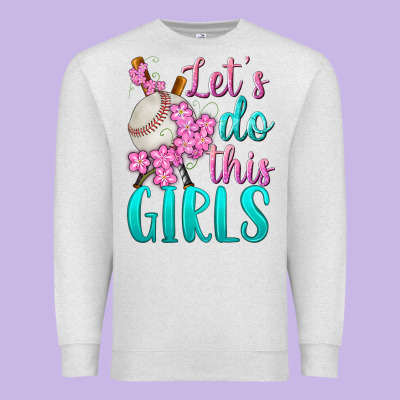 Let's Do This Girls Baseball Premium Sweatshirt Designed By Bundleandbundleshop