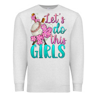 Oatmeal Heather let's do this girls baseball Premium Sweatshirt - BundleAndBundleShop
