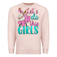 Pale Pink let's do this girls baseball Premium Sweatshirt - BundleAndBundleShop