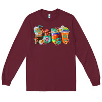 Burgundy hippie coffee cups Long Sleeve Tee - texasbilliewilder