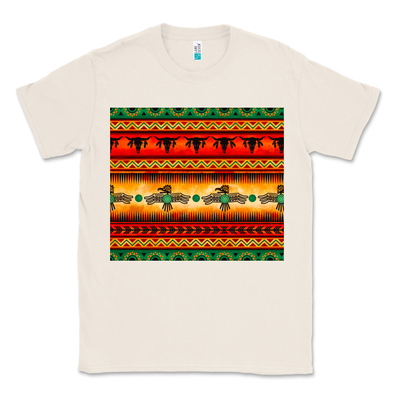 Thunderbird Bullskull Aztec Pattern Classic Tee by BarkalooDesign | Teevron