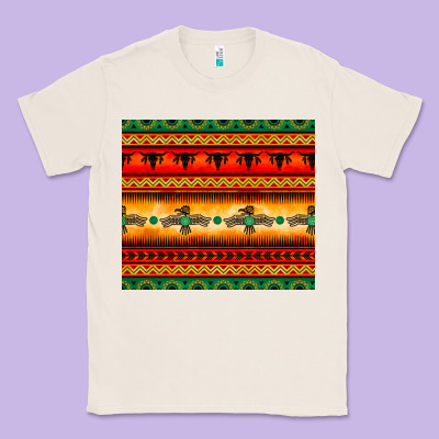 Thunderbird Bullskull Aztec Pattern Classic Tee Designed By Barkaloodesign