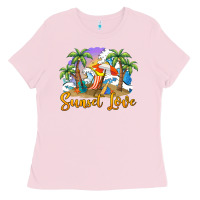 Bubblegum Pink sunset love Ladies Tee - BarkalooDesign