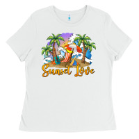White sunset love Ladies Tee - BarkalooDesign