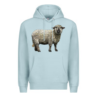 Blue Mist hampshire sheep Premium Hoodie - LillyAllenDesigns