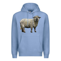 Colony Blue hampshire sheep Premium Hoodie - LillyAllenDesigns