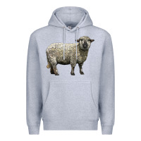 Heather Grey hampshire sheep Premium Hoodie - LillyAllenDesigns