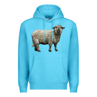 Ocean Blue hampshire sheep Premium Hoodie - LillyAllenDesigns