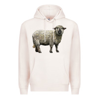 Pale Pink hampshire sheep Premium Hoodie - LillyAllenDesigns
