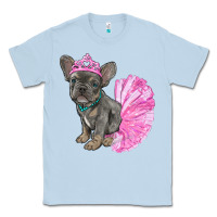 Dusty Blue balerina french bulldog with tutu Classic Tee - RanaPortraitStore