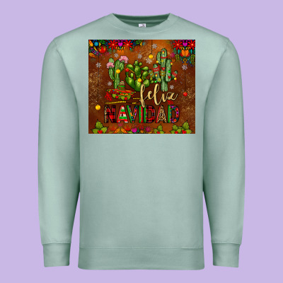 Feliz Navidad Cactus Premium Sweatshirt Designed By Jahusdesignshop