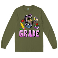 Army Green Fifth Grade Long Sleeve Tee - RanaPortraitStore