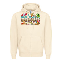 Sandshell the beach is my happy place Zipper Hoodie - texasbilliewilder