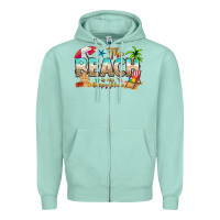 Seafoam the beach is my happy place Zipper Hoodie - texasbilliewilder
