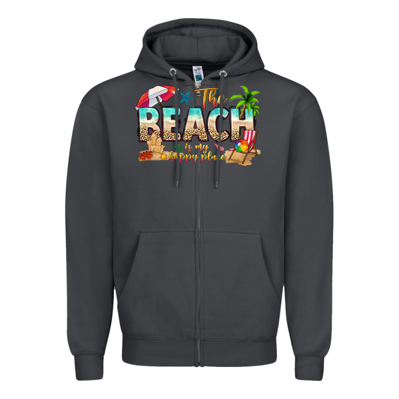 The Beach Is My Happy Place Zipper Hoodie by texasbilliewilder | Teevron