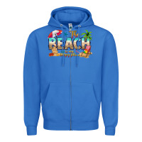 True Royal the beach is my happy place Zipper Hoodie - texasbilliewilder