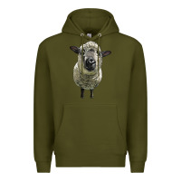 Army Green hampshire sheep head Premium Hoodie - LillyAllenDesigns