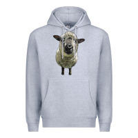Heather Grey hampshire sheep head Premium Hoodie - LillyAllenDesigns