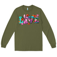 Army Green love stitch Long Sleeve Tee - AdoDesignShop