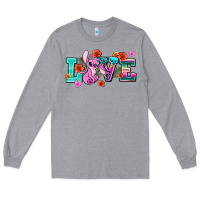Heather Grey love stitch Long Sleeve Tee - AdoDesignShop