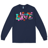 Navy love stitch Long Sleeve Tee - AdoDesignShop