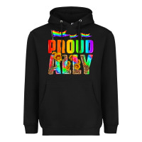 Black proud ally Heavyweight Hoodie - HRA Design Shop
