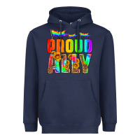 Navy proud ally Heavyweight Hoodie - HRA Design Shop